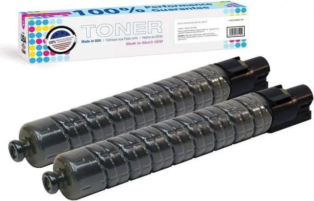 Main image of MADE IN USA TONER Compatible Replacement for Ricoh Savin MP C3002 MP C3502 MPC3002 MPC3502 841735 - (Black, 2 Pack) 28,000 Pages