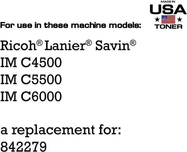 Alt view image 3 of 6 - MADE IN USA TONER Compatible Replacement for Ricoh IM C4500 IM C5500 IM C6000 842279- (Black, 2 Pack)