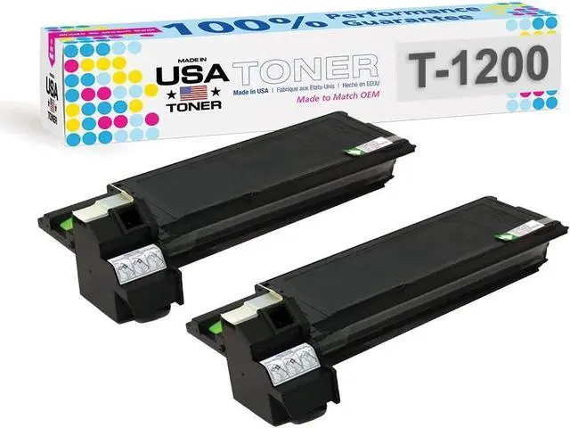 Main image of MADE IN USA TONER Replacement for Toshiba T-1200, e-Studio 12,15,120,150,151,162D (Black, 2 Pack)