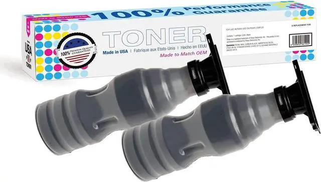 Main image of MADE IN USA TONER Compatible Replacement for use in Xerox 006R01238, 006R01374, 6204, 6604, 6605, 6705, 6279 Wide Format Printer (Black- 2 Pack)