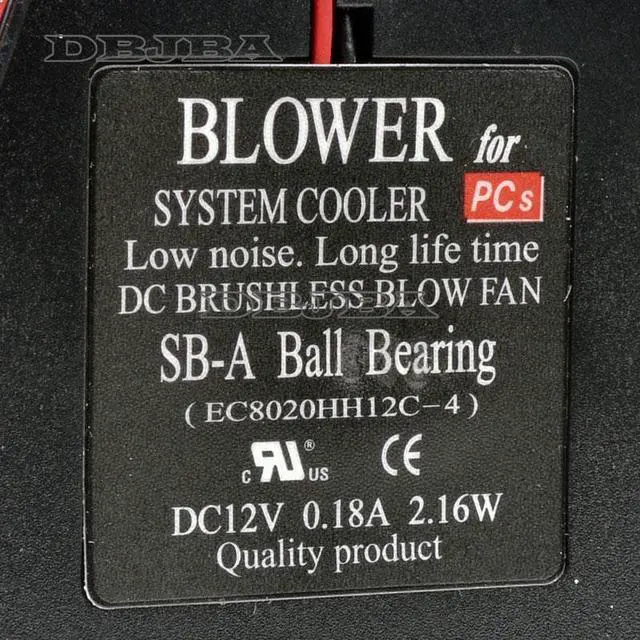 Alt view image 3 of 6 - DBTLAP Fan for EC8020HH12C-4 11x9x2cm DC12V 0.18A 2.16W DIY retrofit Cooling Side Blower Fan Cooling Fan
