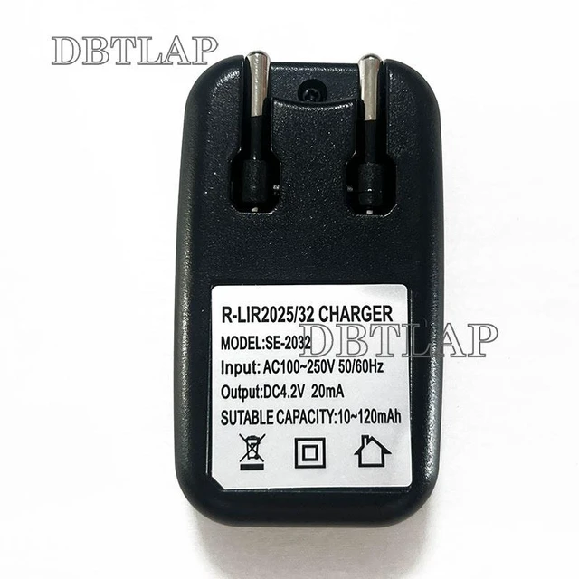 Main image of DBTLAP EU Plug Li-ion Coin Button Cell Battery Charger For LIR2032 LIR2025 ML2032 ML2025 CR2032 2032 2025 AC power lithium Battery Adapter