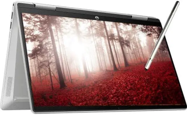 Main image of HP Newest Pavilion x360 2-in-1 14" Touchscreen Laptop, 12th Gen Intel 10-Core i5-1235U, Intel Iris Xe Graphics, 8GB DDR4 RAM, 512GB PCIE SSD, Fingerprint, Backlit KB, Stylus Pen, Win 11 Home, Silver
