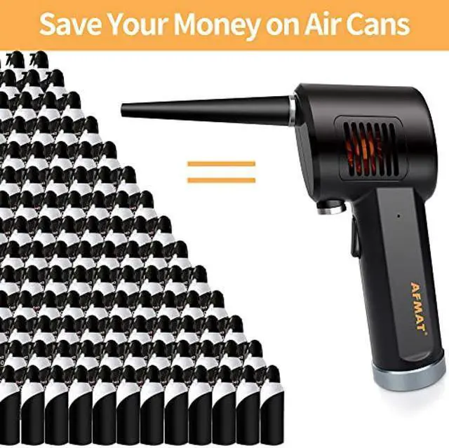 Alt view image 2 of 5 - AFMAT Cordless Air Duster, Compressed Air Can for Computers, Rechargeable Air Duster for Computer, Electronic Air Duster for Computers, 6000mAh Reusable Keyboard Cleaner, 10W Fast Charging Air Blower