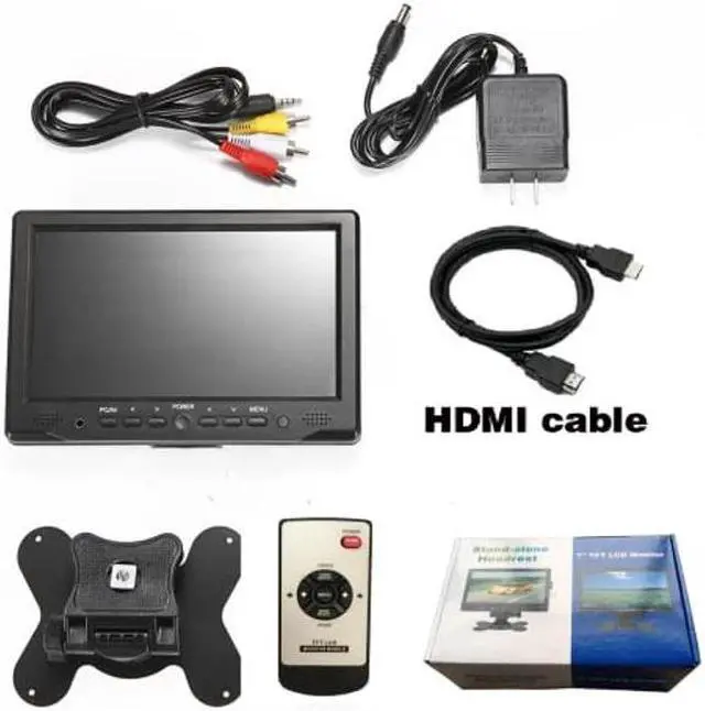 Alt view image 5 of 5 - LONCEVON-7 inch Mini Monitor Small HDMI Monitor Portable HD 1080P VGA Monitor LCD Screen for PC/Mac Mini/TV/Raspberry PI/Camera/Gaming; IPS 1024X600 Pixels, Build in Speakers & Earphone Jack