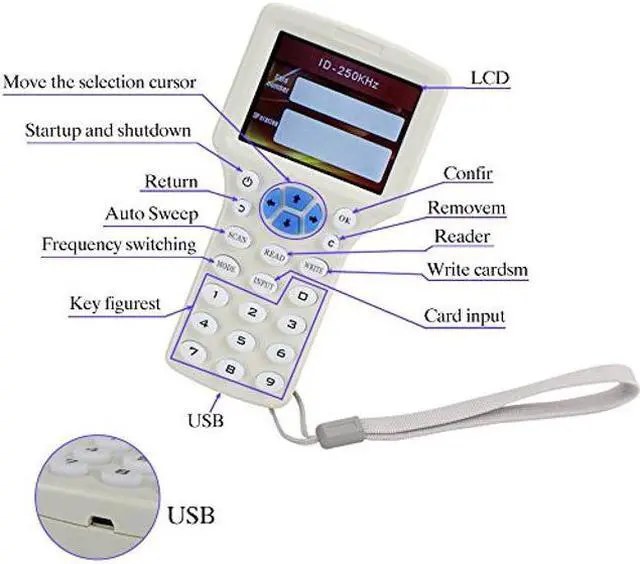 Alt view image 2 of 5 - OBO HANDS English RFID NFC Copier Reader Writer Duplicator 10 Frequency Programmer with Color Screen +5pcs UID Tag+5Pcs UID Cards