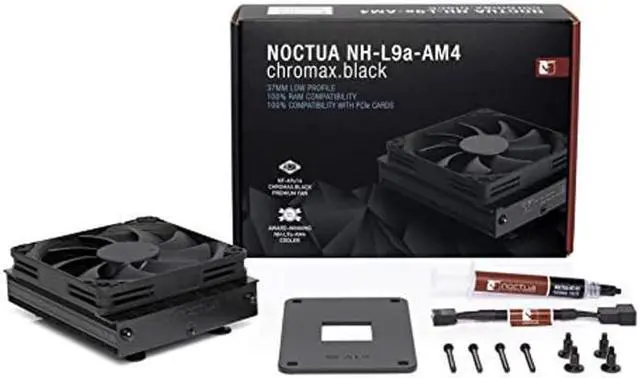 Alt view image 4 of 5 - Noctua NH-L9a-AM4 chromax.Black, Low-Profile CPU Cooler for AMD AM4 (Black)