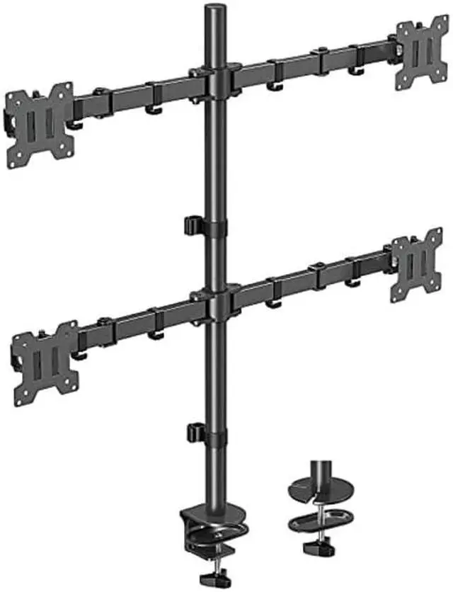 Main image of MOUNTUP Quad Monitor Stand, 4 Monitor Desk Mount for 13 to 32 inch Computer Screens, Fully Adjustable Stacked Mount with Tilt Swivel, Four Heavy Duty Monitor Mount, Holds up to 17.6lbs per Arm, MU3007