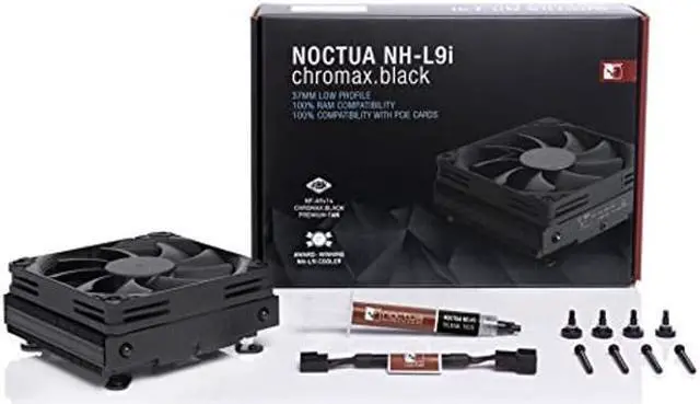 Alt view image 4 of 5 - Noctua NH-L9i chromax.Black, Low-Profile CPU Cooler for Intel LGA115x (Black)