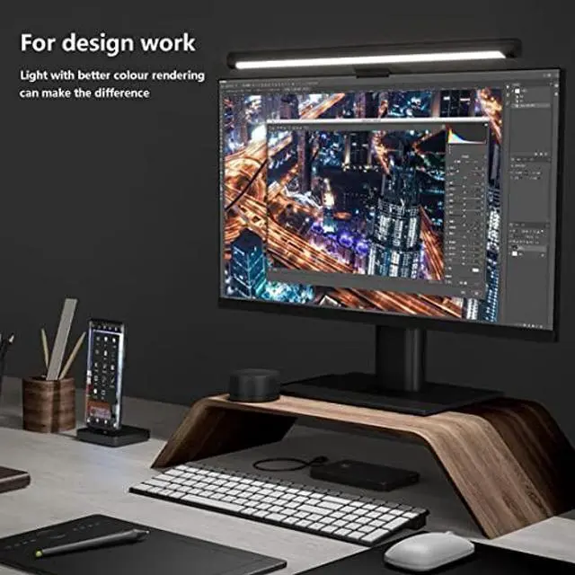 Alt view image 3 of 5 - Xiaomi Mi Computer Monitor Light Bar - Easy Installation, Extra Computer Lighting w/o Taking Desktop Space, w/Wireless Remote Control Adjusting Lights Easily
