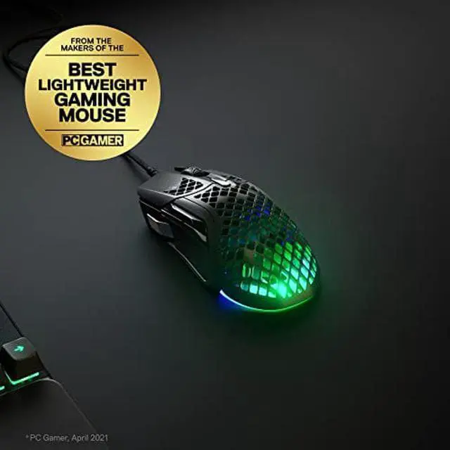 Alt view image 2 of 5 - SteelSeries Aerox 5 - Lightweight Gaming Mouse - 18000 CPI -- TrueMove Air Optical Sensor - Ultra-lightweight Water Resistant Design - Universal USB-C Connectivity
