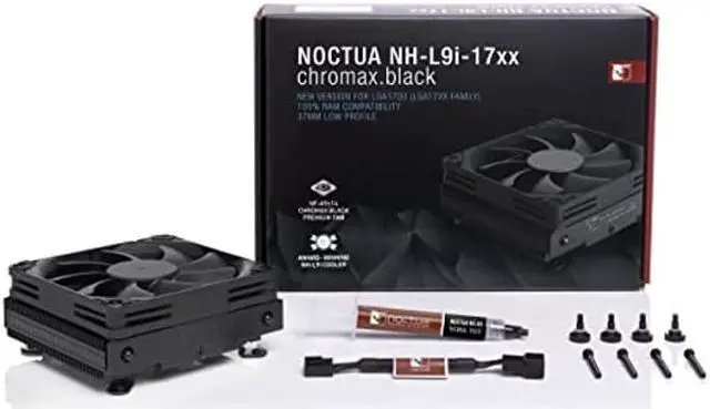 Alt view image 4 of 5 - Noctua NH-L9i-17xx chromax.Black, Premium Low-Profile CPU Cooler for Intel LGA1700 + NA-FD1 Fan Duct Kit