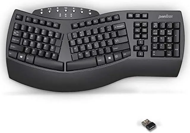 Main image of Perixx Periboard-612 Wireless Ergonomic Split Keyboard with Dual Mode 2.4G and Bluetooth Feature, Compatible with Windows 10 and Mac OS X System, Black, US English Layout, (11354)