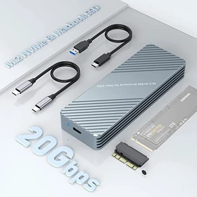 Main image of USB C 3.2 MacBook SSD Enclosure for 12+16 PIN MacBook Air/Pro SSD, Aluminum M.2 NVMe MacBook Pro SSD Enclosure Adapter Support MacBook Pro,MacBook Air, Mac Pro, iMac from 2013 to 2017