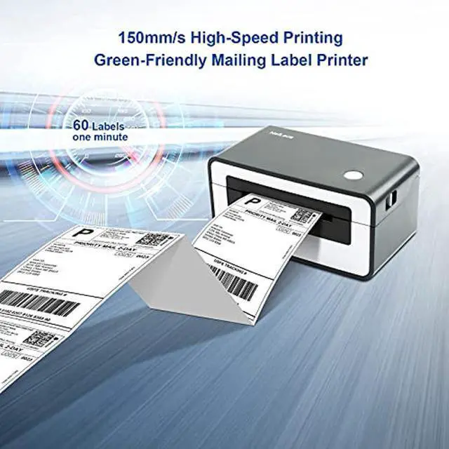 Alt view image 2 of 5 - NefLaca Thermal Label Printer,4x6 High Speed USB Shipping Label Printer Commercial Direct Thermal Label Maker One Click Setup Compatible with Amazon, Ebay, Etsy, Shopify and FedEx (Black)