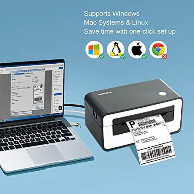 Alt view image 3 of 5 - NefLaca Thermal Label Printer,4x6 High Speed USB Shipping Label Printer Commercial Direct Thermal Label Maker One Click Setup Compatible with Amazon, Ebay, Etsy, Shopify and FedEx (Black)