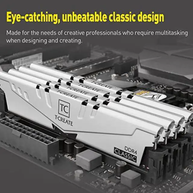 Alt view image 3 of 5 - TEAMGROUP T-Create Classic 10L DDR4 32GB Kit (2 x 16GB) 3200MHz (PC4 25600) CL22 Desktop Memory Module Ram - TTCCD432G3200HC22DC01