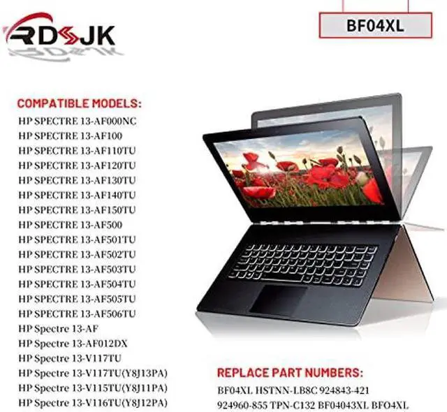 Alt view image 3 of 5 - BF04XL Laptop Battery for HP Spectre 13-AF 13-AF100 13-AF000NC 13-AF110TU 13-AF012DX 13-AF501TU AF502TU AF503TU AF504TU AF505TU AF506TU 13-V115TU 13-V117TU HSTNN-LB8C 924843-421 924960-855 7.7V 43.7Wh