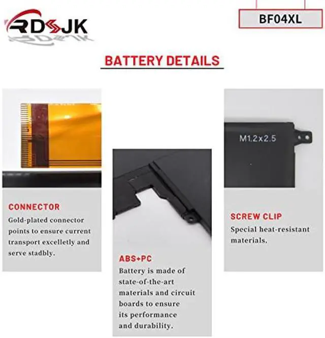 Alt view image 5 of 5 - BF04XL Laptop Battery for HP Spectre 13-AF 13-AF100 13-AF000NC 13-AF110TU 13-AF012DX 13-AF501TU AF502TU AF503TU AF504TU AF505TU AF506TU 13-V115TU 13-V117TU HSTNN-LB8C 924843-421 924960-855 7.7V 43.7Wh