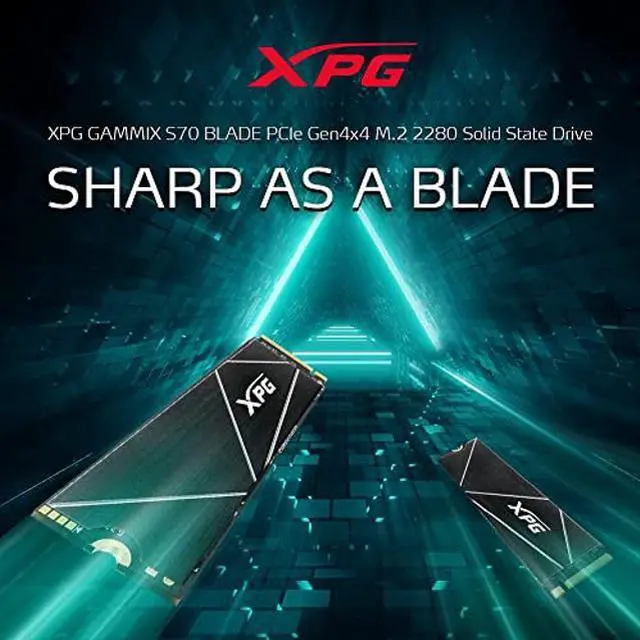 Alt view image 4 of 5 - XPG 1TB GAMMIX S70 Blade - Works with Playstation 5, PCIe Gen4 M.2 2280 Internal Gaming SSD Up to 7,400 MB/s (AGAMMIXS70B-1T-CS)