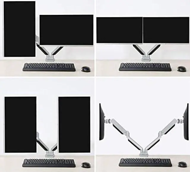 Alt view image 5 of 5 - MOUNTUP Dual Monitor Stand Mount- 2 Monitor Arm Desk Mount with Gas Spring, Die-Cast Aluminum Computer Monitor Stand fits 2 Screen 17 to 32 inch - Each Arm Holds up to 17.6LBS
