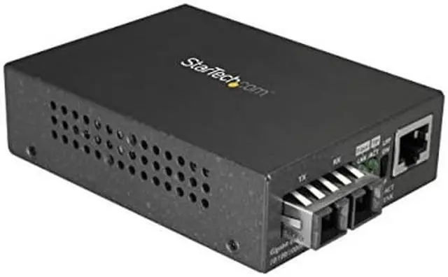 Main image of StarTech.com Multimode (MM) SC Fiber Media Converter for 10/100/1000 Network - 550m Range - Gigabit Ethernet - 850nm - Full Duplex (MCMGBSCMM055)