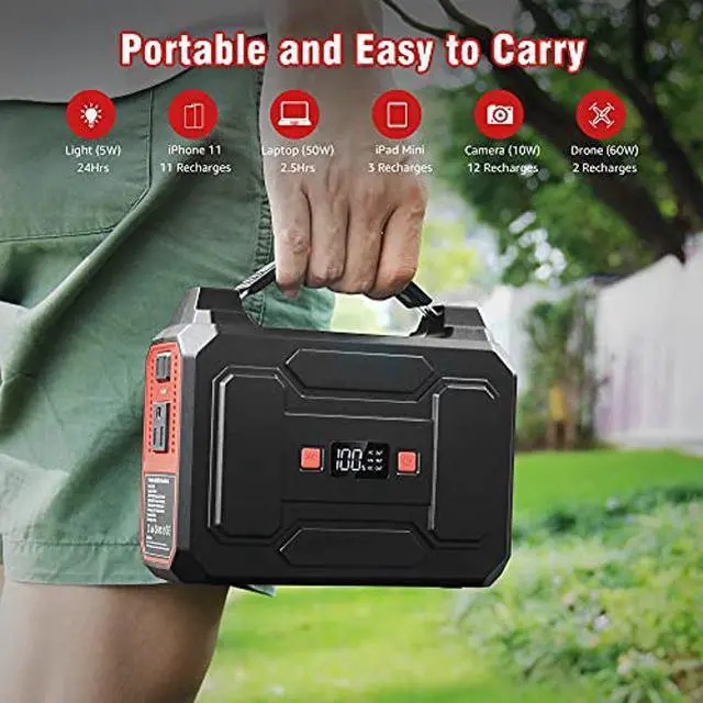 Alt view image 5 of 5 - Apowking Portable Power Bank with AC Outlet, 146Wh/39600mAh 110V/100W Laptop Charger Battery Backup, External Battery Pack Power Supply for Home Emergency Outage, Outdoor Camping RV Trip Adventure