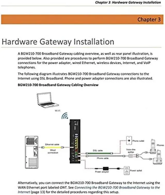 Alt view image 4 of 4 - AT&T BGW210 802.11b/g/n/ac 400mW Bonded VDSL2 Wireless Voice Gateway 4 x Gigabit Ports (ONT Required),Black