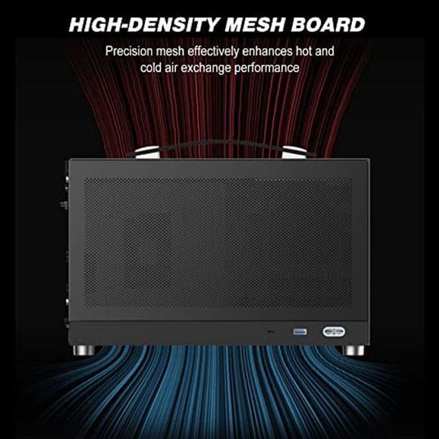 Alt view image 2 of 5 - S300 - Mini-ITX PC Gaming Case - Front I/O USB 3.0 Type - C Port - SFX Power Supply 100-130mm -Cable Management System - luminum Mini-ITX Motherboard Small Portable PC Case (PCIe 3.0 16X Riser Cable)