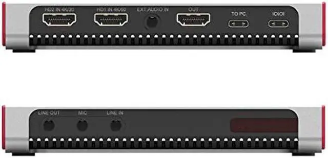 Alt view image 3 of 5 - ClonerAlliance Flint D4P, Standalone Dual-4K Video Overlay Device and Audio Mixing. 1080p@60fps Video Game Capture. Remote Control, UVC and Type-C.