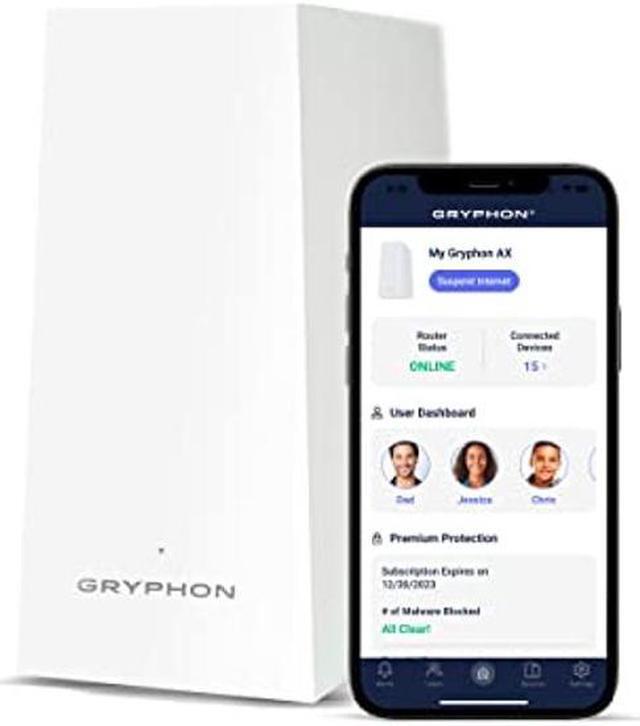 Main image of Gryphon AX - Ultra-Fast Mesh WiFi 6 Parental Control Router - Advanced Content Filters and Next-Gen Firewall - 4.3 Gbps Across 3,000 sq. ft. per Router for Multi-Device Households