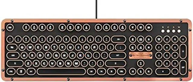 Main image of Azio Retro Classic USB (Artisan) - Wired Vintage Backlit Leather Mechanical Keyboard for PC (MK-RETRO-L-03-US)