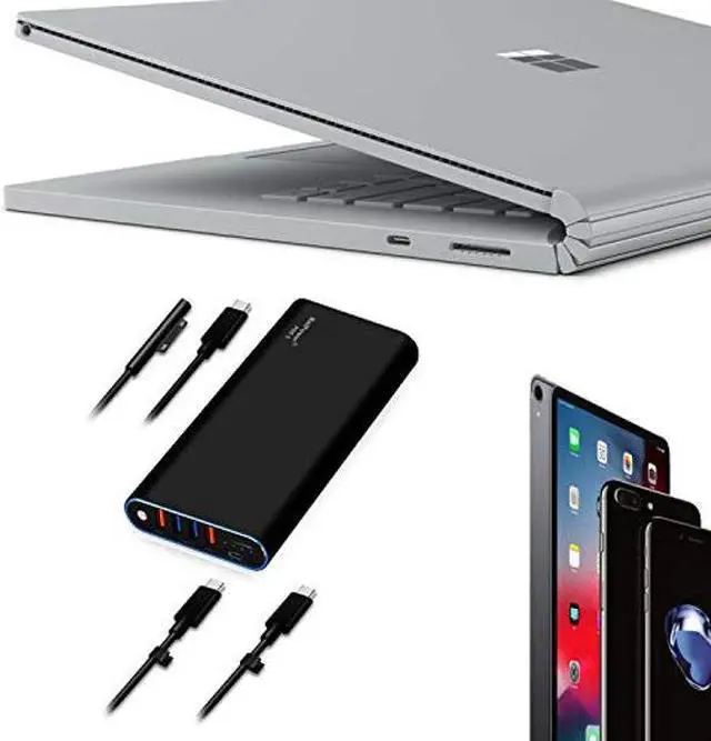 Alt view image 5 of 5 - BatPower 210Wh High Power Delivery Surface DC/PD USB C External Battery Portable Charger Compatible for Microsoft Surface Pro X 7 6 5 4 Go Book 3 2 Laptop 4 3 2 1 Power Bank & Slim 120W USB-C Adapter