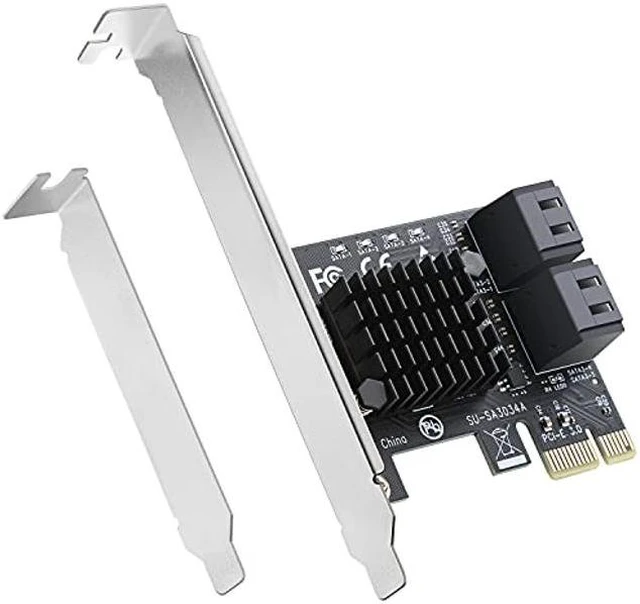 Alt view image 2 of 5 - PCIe SATA Card 4 Port ,PCI Express to SATA 3.0 Ports Expansion Controller Boot as System Disk for Desktop PC Support SSD and HDD with Low Profile Bracket and 4 SATA Cable
