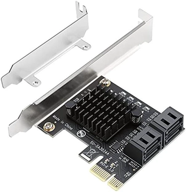 Alt view image 3 of 5 - PCIe SATA Card 4 Port ,PCI Express to SATA 3.0 Ports Expansion Controller Boot as System Disk for Desktop PC Support SSD and HDD with Low Profile Bracket and 4 SATA Cable