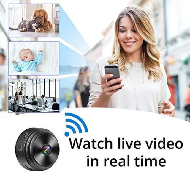 Alt view image 2 of 5 - Mini Spy Camera WiFi - 1080P HD - Premium Wireless Hidden Camera with Microphone - Small Nanny Cam with Night Vision, Motion Detection - Portable Tiny Security Surveillance Camera for Home, Business