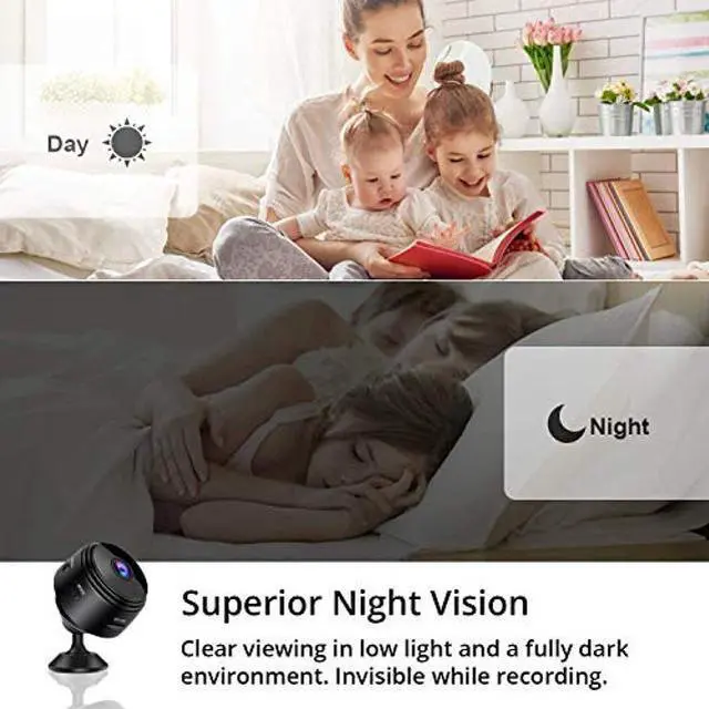 Alt view image 5 of 5 - Mini Spy Camera WiFi - 1080P HD - Premium Wireless Hidden Camera with Microphone - Small Nanny Cam with Night Vision, Motion Detection - Portable Tiny Security Surveillance Camera for Home, Business