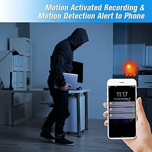 Alt view image 3 of 5 - WiFi Spy Hidden Camera Mini Wireless Portable Nanny Cam,1080P HD Small Indoor Security Cameras with Night Vision Motion Detection Alert for Phone APP, Tiny Spy Cam for Home/Apartment/Car/Office/Baby