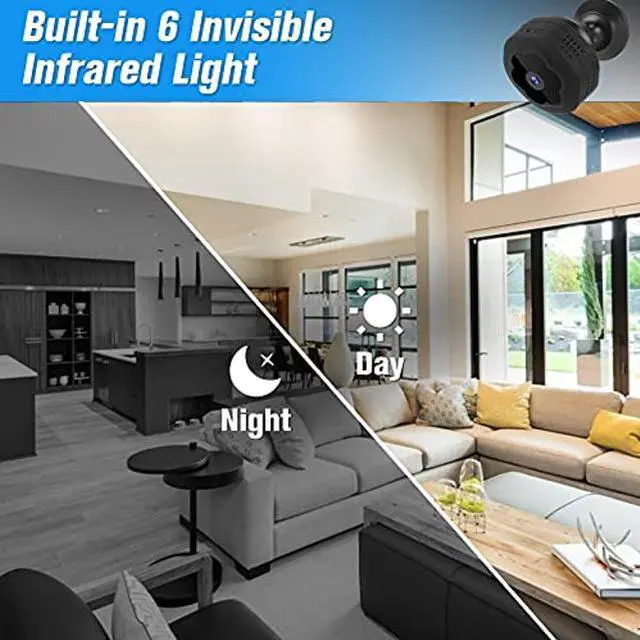 Alt view image 4 of 5 - WiFi Spy Hidden Camera Mini Wireless Portable Nanny Cam,1080P HD Small Indoor Security Cameras with Night Vision Motion Detection Alert for Phone APP, Tiny Spy Cam for Home/Apartment/Car/Office/Baby