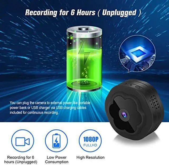 Alt view image 5 of 5 - WiFi Spy Hidden Camera Mini Wireless Portable Nanny Cam,1080P HD Small Indoor Security Cameras with Night Vision Motion Detection Alert for Phone APP, Tiny Spy Cam for Home/Apartment/Car/Office/Baby