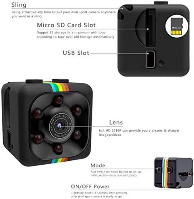 Alt view image 2 of 5 - Obdeprlone Spy Camera Hidden Camera Mini Spy Camera No WiFi Needed Wireless 1080P HD Portable Small Camera with Motion Detection Nanny Cam for Home Indoor Outdoor Security Cop Camera for cat/pet