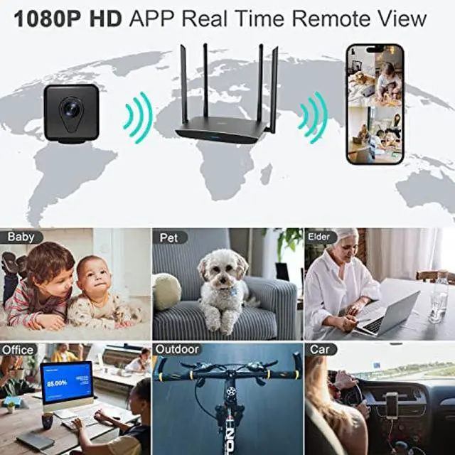 Alt view image 5 of 5 - HOMSWET Spy Hidden Camera for Home Security, 1080p HD Mini Spy Camera Wi-Fi 2.4G Wireless, Small Nanny Camera Indoor with Remote View, Motion Detection, Night Vision, Tiny Spy Cam Battery Operated