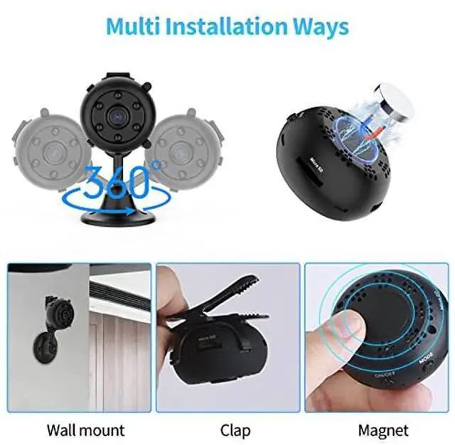 Alt view image 4 of 5 - Mini Camera Wireless WiFi Hidden Cameras HD 1080P Home Security Cameras, Small Nanny Spy Camera Indoor with Night Vision and Motion Detection, Remote Portable Camera Phone APP Pet Camera Baby Camera