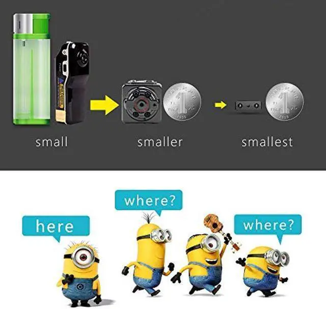 Alt view image 4 of 5 - Boseyway Mini Camera Smallest Spy Camera Mini Camera XD IR-Cut Full HD 1080P Security Camcorder Infrared Night Vision Micro Camera DV Motion Detection
