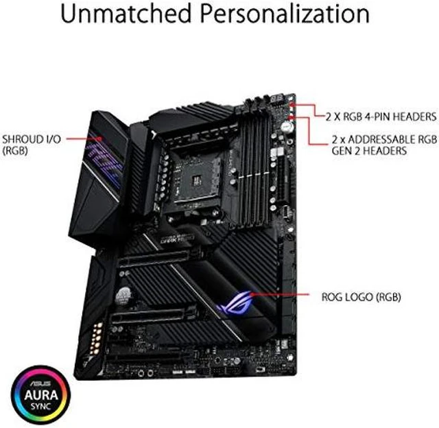 Alt view image 4 of 5 - ASUS ROG Crosshair VIII Dark Hero AMD AM4 X570S Zen 3 Ryzen 5000 & 3rd Gen Ryzen ATX Gaming Motherboard (PCIe 4.0, 14+2 Ti Power Stages, PCH Heatsink, Wi-Fi 6, 2.5 Gbps LAN, USB 3.2 Gen 2 Type-C