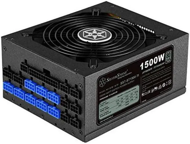 Alt view image 2 of 5 - SilverStone Tek 1500 Watt ATX Power Supply with 80 Plus Titanium and Multi GPU Support SST-ST1500-TI