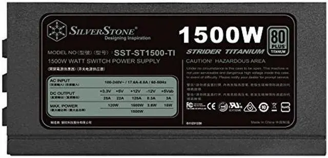 Alt view image 4 of 5 - SilverStone Tek 1500 Watt ATX Power Supply with 80 Plus Titanium and Multi GPU Support SST-ST1500-TI