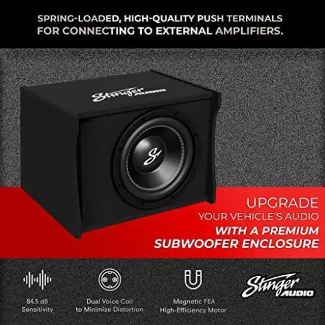 Alt view image 2 of 5 - STINGER Single 12" 700 Watt (RMS) Loaded Subwoofer Enclosure | Ported 1 Ohm Subwoofer Box | Down Firing Box for Max Sound (700 Watts RMS/1200 Watts Max) MC1S12A