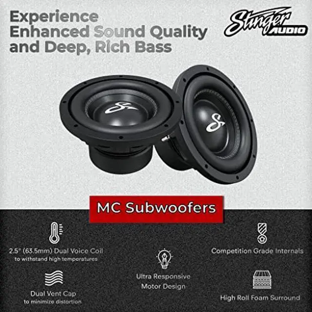 Alt view image 5 of 5 - STINGER Single 12" 700 Watt (RMS) Loaded Subwoofer Enclosure | Ported 1 Ohm Subwoofer Box | Down Firing Box for Max Sound (700 Watts RMS/1200 Watts Max) MC1S12A
