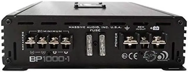 Alt view image 3 of 5 - Massive Audio BP1000.1 V2 Blade Series. 1000 Watts, 2 Ohm Stable, Class A/B Monoblock Car Amplifier with Bass Boost.